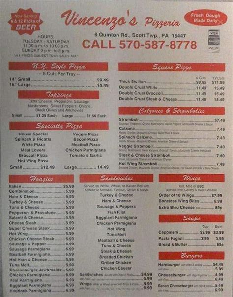 vincenzo's scott township menu